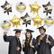 Graduation Party Balloons 2026 – 18-Inch White, Gold & Black Foil Balloon Set for Class of 2026 Decorations (9PCS)